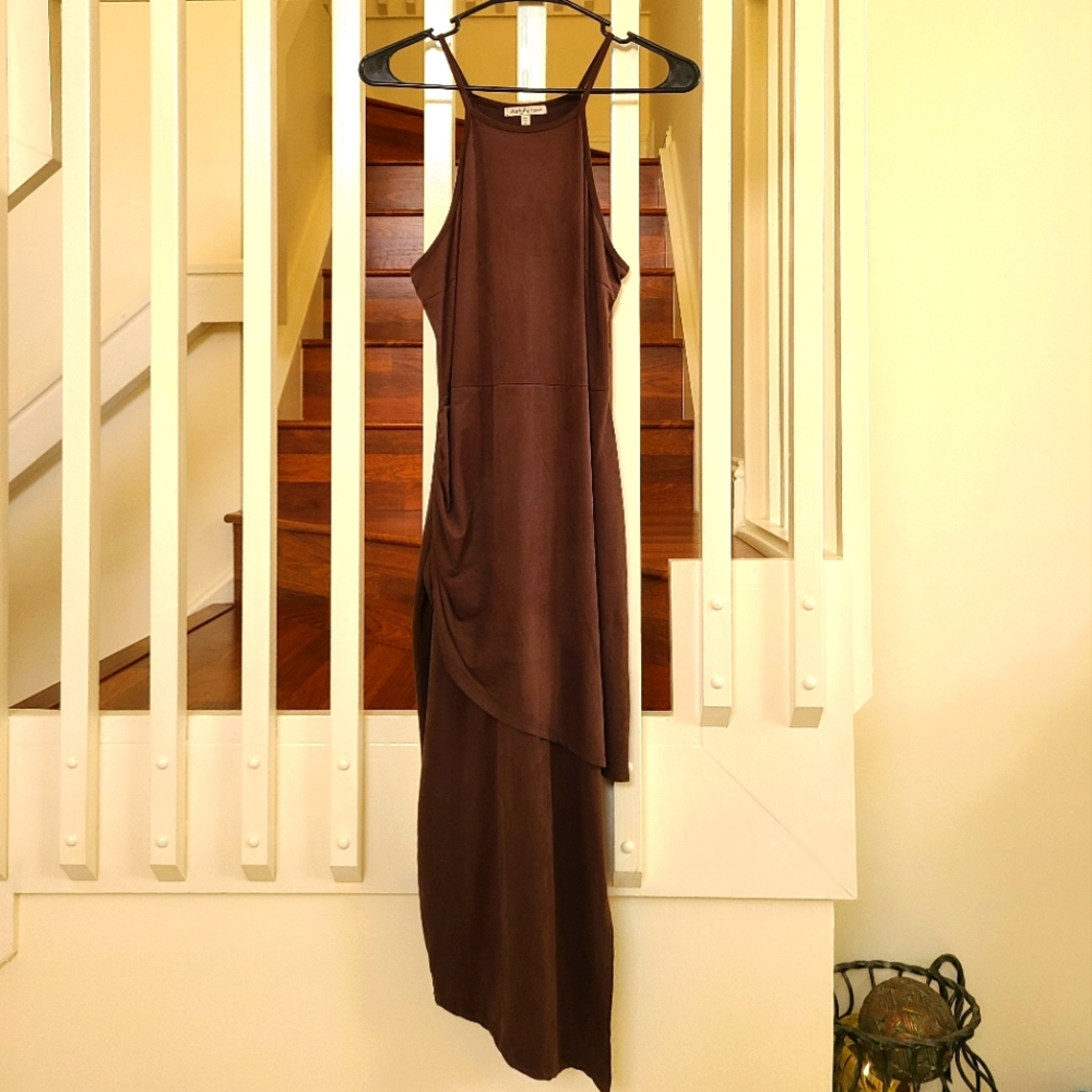 Asymmetrical Suede Dress